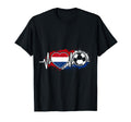 Netherlands Flag Heartbeat Football T-Shirt - Streetwear Style Men Women - T-Shirt, Sweatshirt, Hoodie