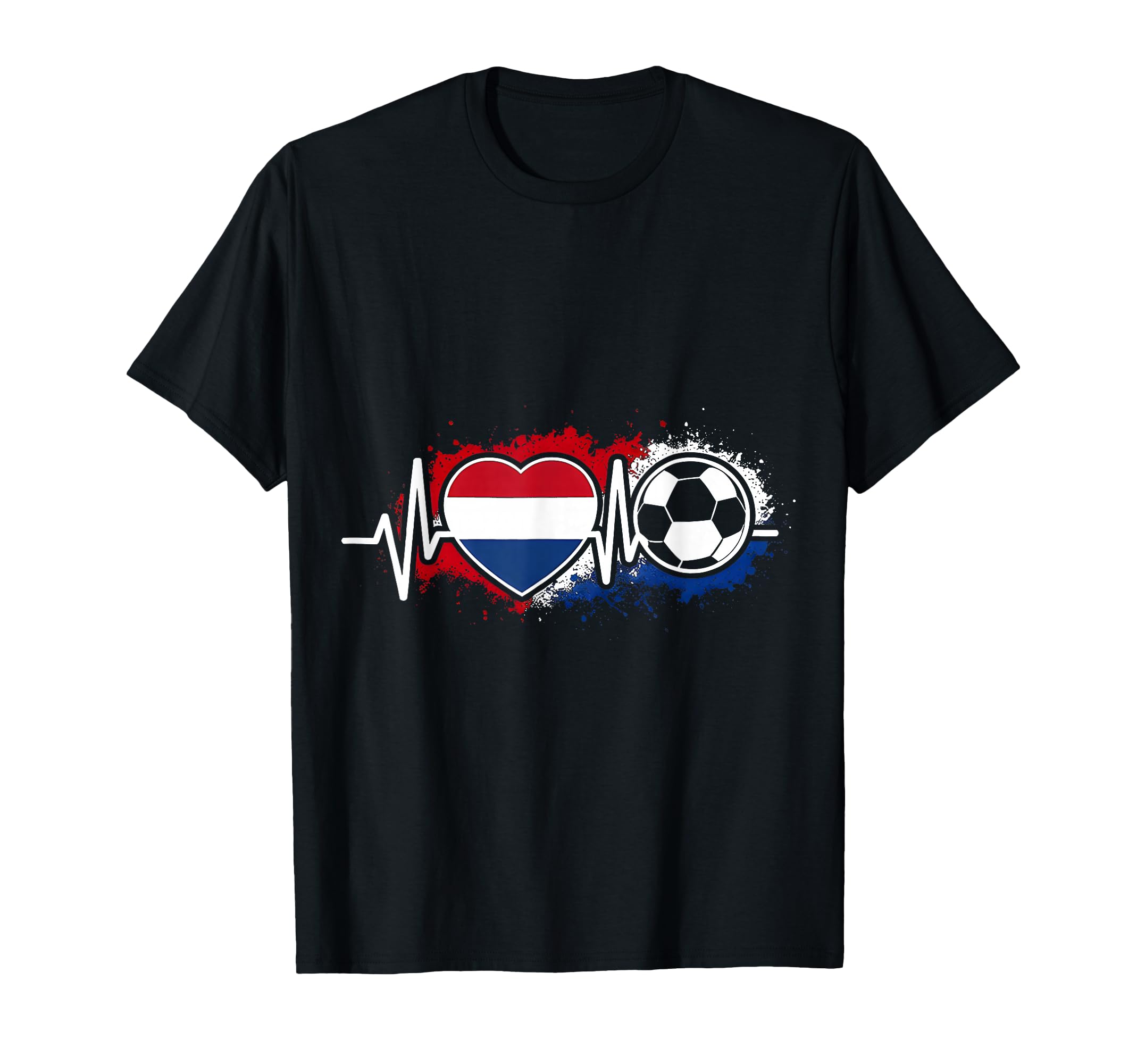 Netherlands Flag Heartbeat Football T-Shirt - Streetwear Style Men Women - T-Shirt, Sweatshirt, Hoodie