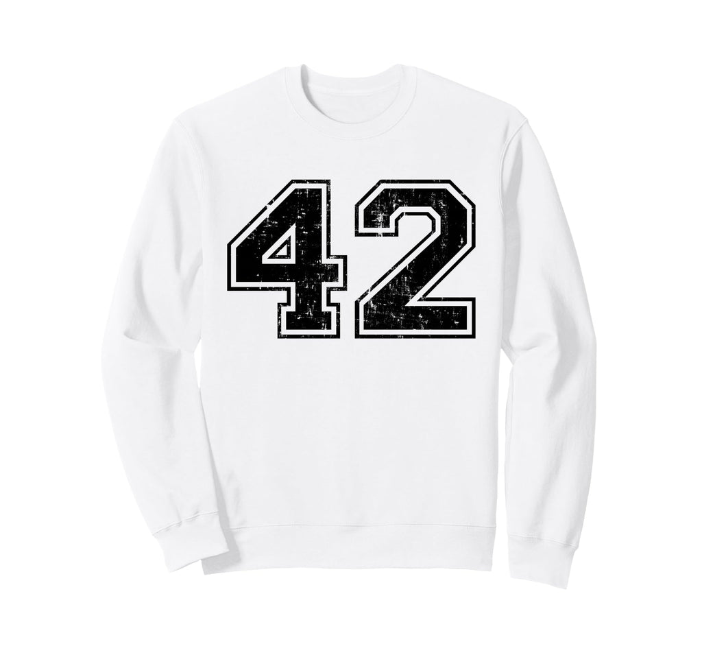 Number 42 Varsity Distressed Sport Sweatshirt - Fun Novelty Design Unisex - T-Shirt, Sweatshirt, Hoodie