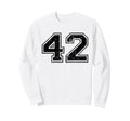 Number 42 Varsity Distressed Sport Sweatshirt - Fun Novelty Design Unisex - T-Shirt, Sweatshirt, Hoodie