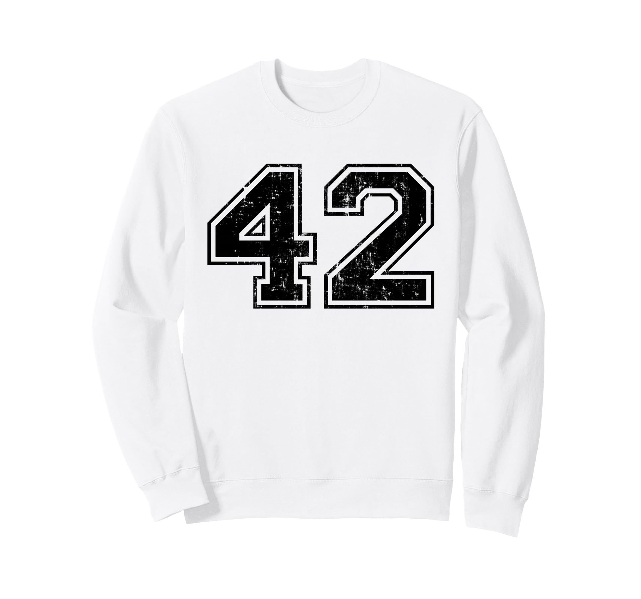 Number 42 Varsity Distressed Sport Sweatshirt - Fun Novelty Design Unisex - T-Shirt, Sweatshirt, Hoodie