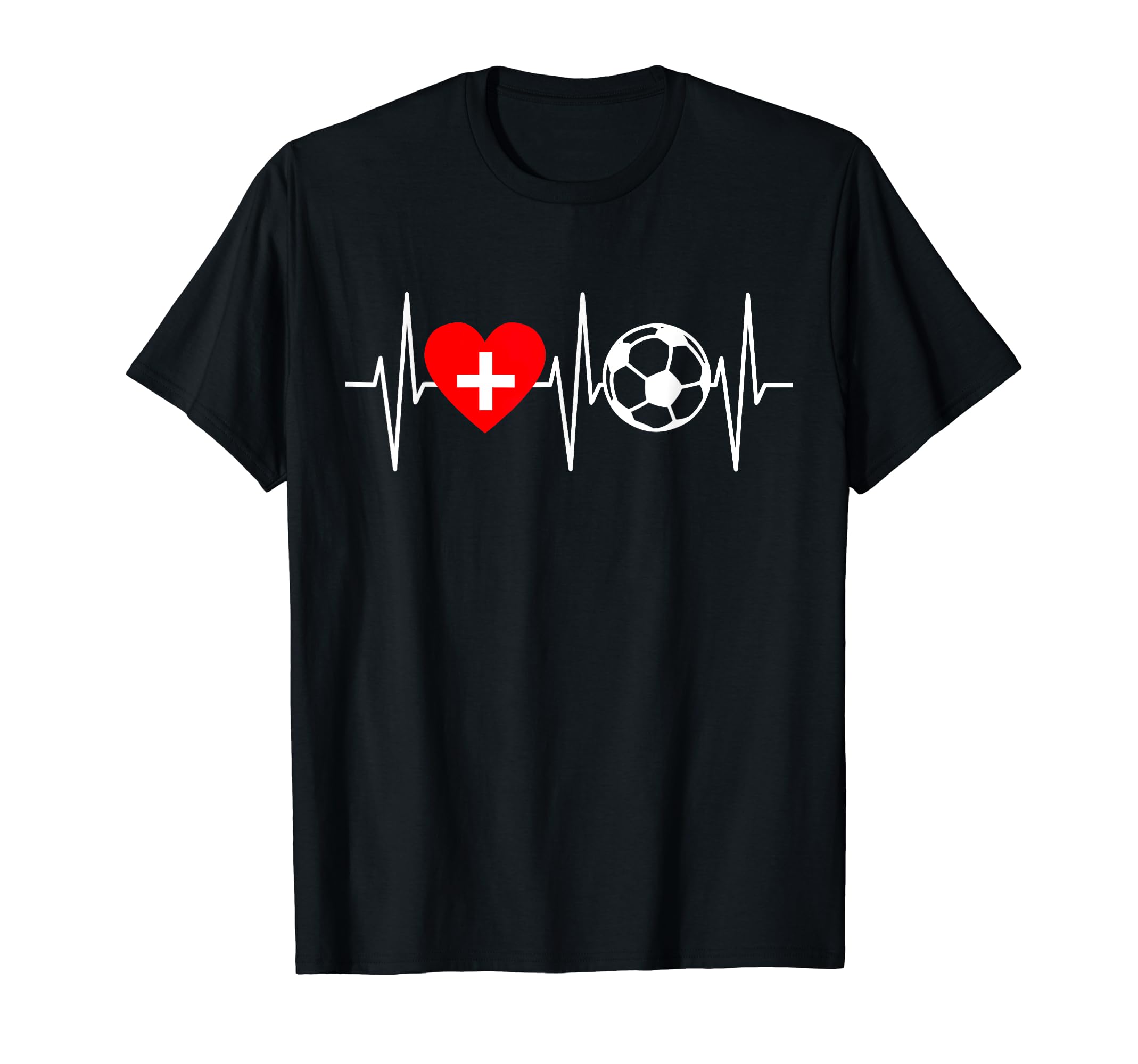 Switzerland Soccer Flag Heart Swiss T-Shirt - Custom Art Print Men Women - T-Shirt, Sweatshirt, Hoodie