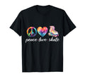 Peace Love Skate Roller Skates 70S T-Shirt - Custom Art Print Men Women - T-Shirt, Sweatshirt, Hoodie