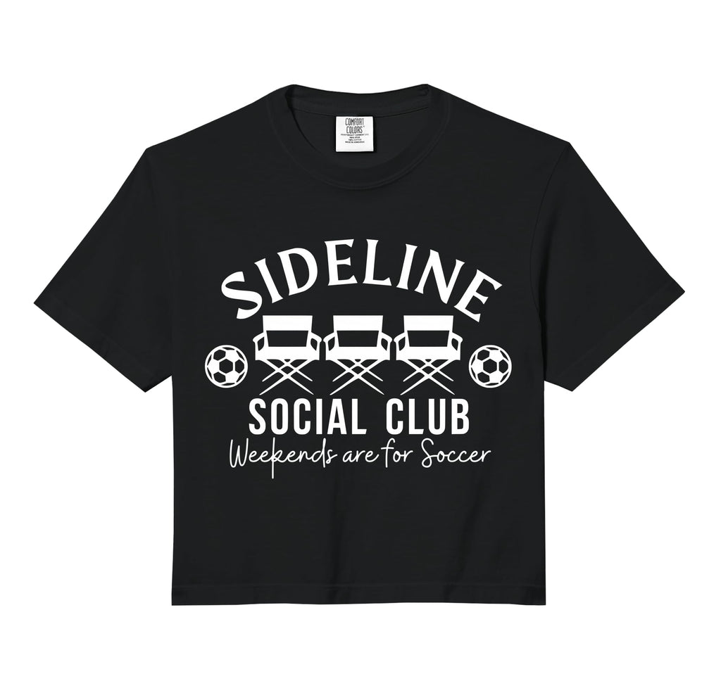 Soccer Mom Dad Sideline Social Club T-Shirt - Trendy Graphic for Adults - T-Shirt, Sweatshirt, Hoodie