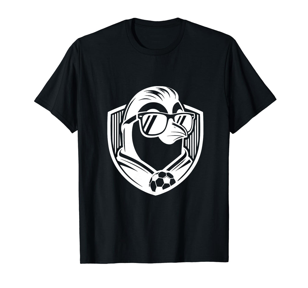White Silhouette Penguin Soccer Ball T-Shirt - Casual Everyday Wear Unisex - T-Shirt, Sweatshirt, Hoodie