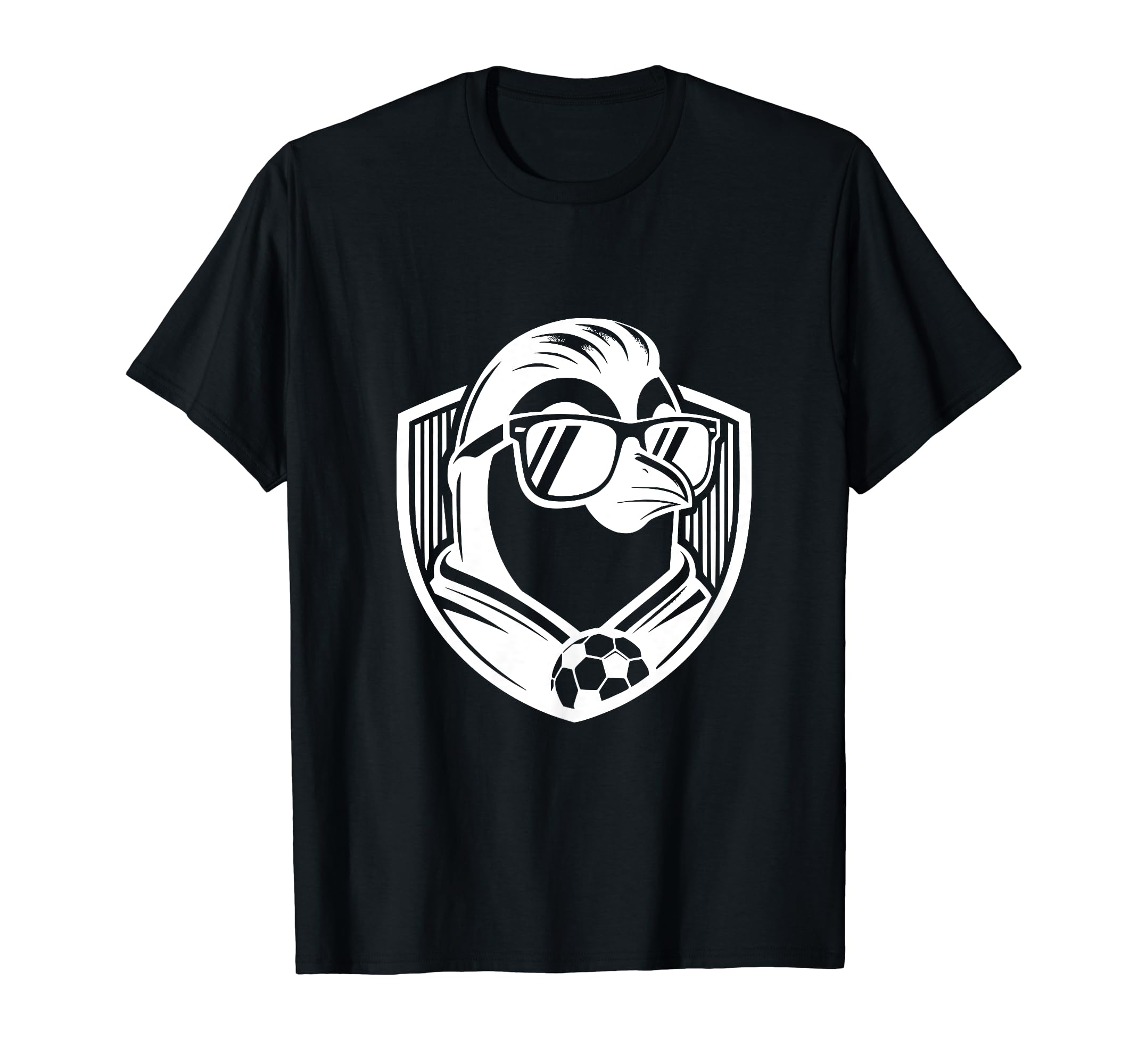 White Silhouette Penguin Soccer Ball T-Shirt - Casual Everyday Wear Unisex - T-Shirt, Sweatshirt, Hoodie