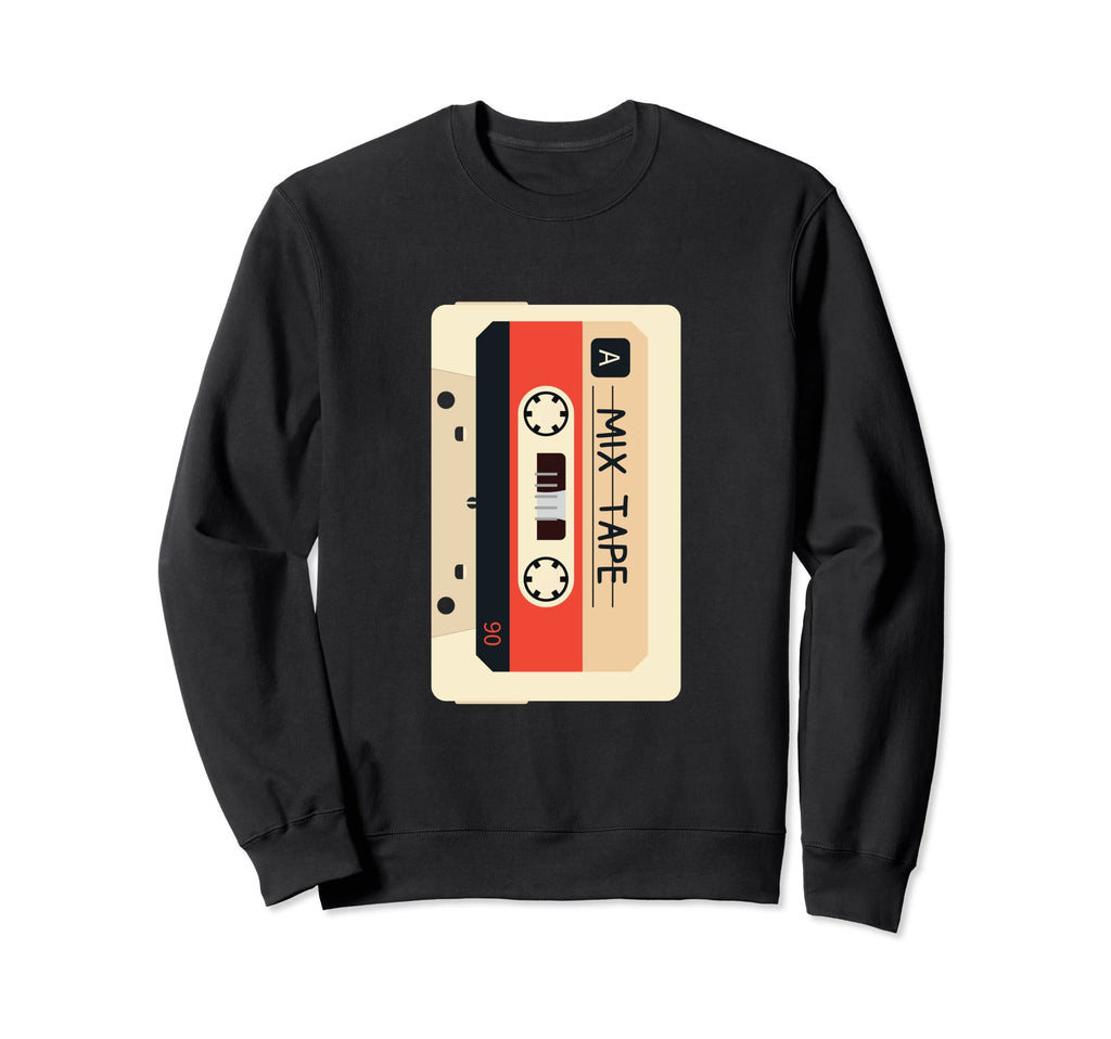 80S Mix Music Cassette Tape Sweatshirt - Graphic Print for Adults - T-Shirt, Sweatshirt, Hoodie