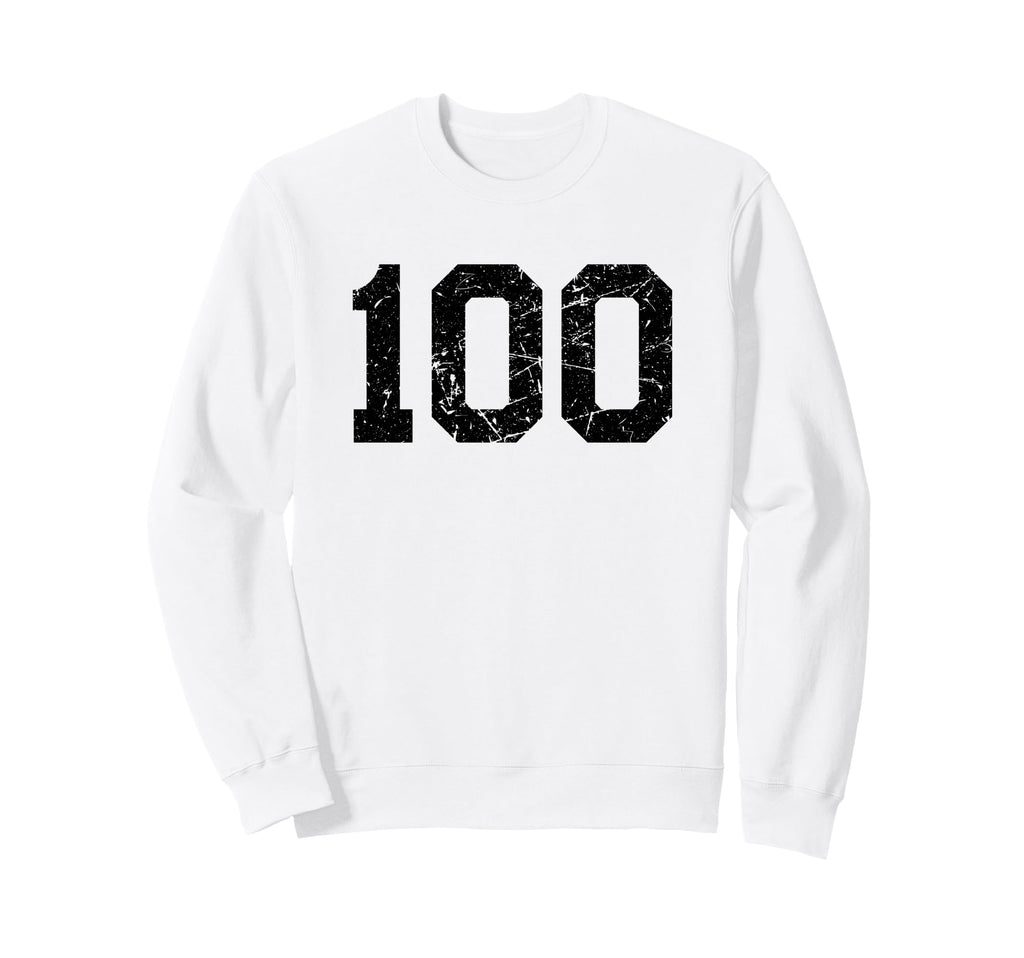 Black Distressed Sport Team Number 100 Sweatshirt - Custom Art Print Unisex - T-Shirt, Sweatshirt, Hoodie