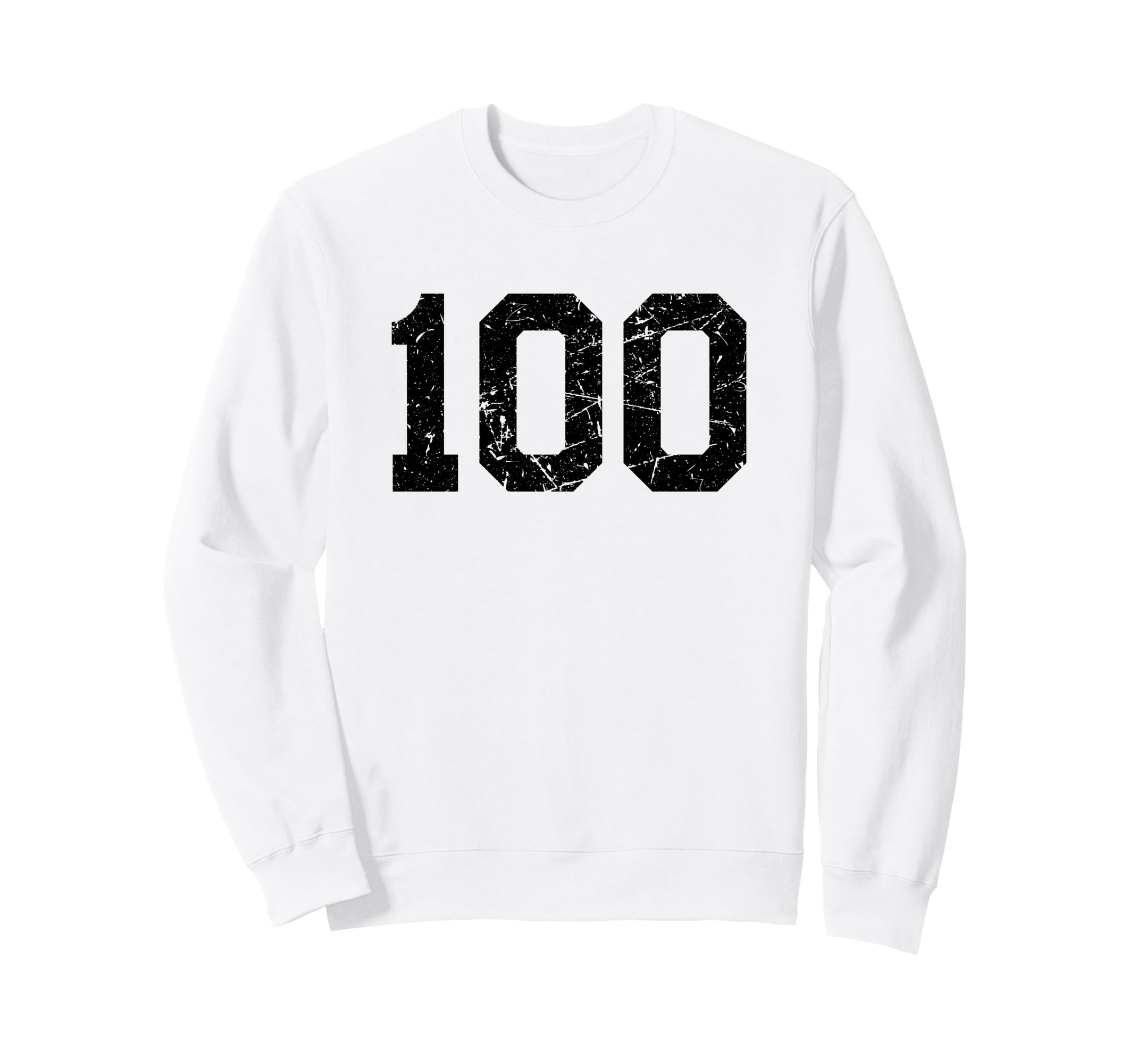 Black Distressed Sport Team Number 100 Sweatshirt - Custom Art Print Unisex - T-Shirt, Sweatshirt, Hoodie