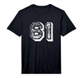 Number 61 Sports Jersey Player 61 Fan Front T-Shirt - Graphic Print Unisex - T-Shirt, Sweatshirt, Hoodie