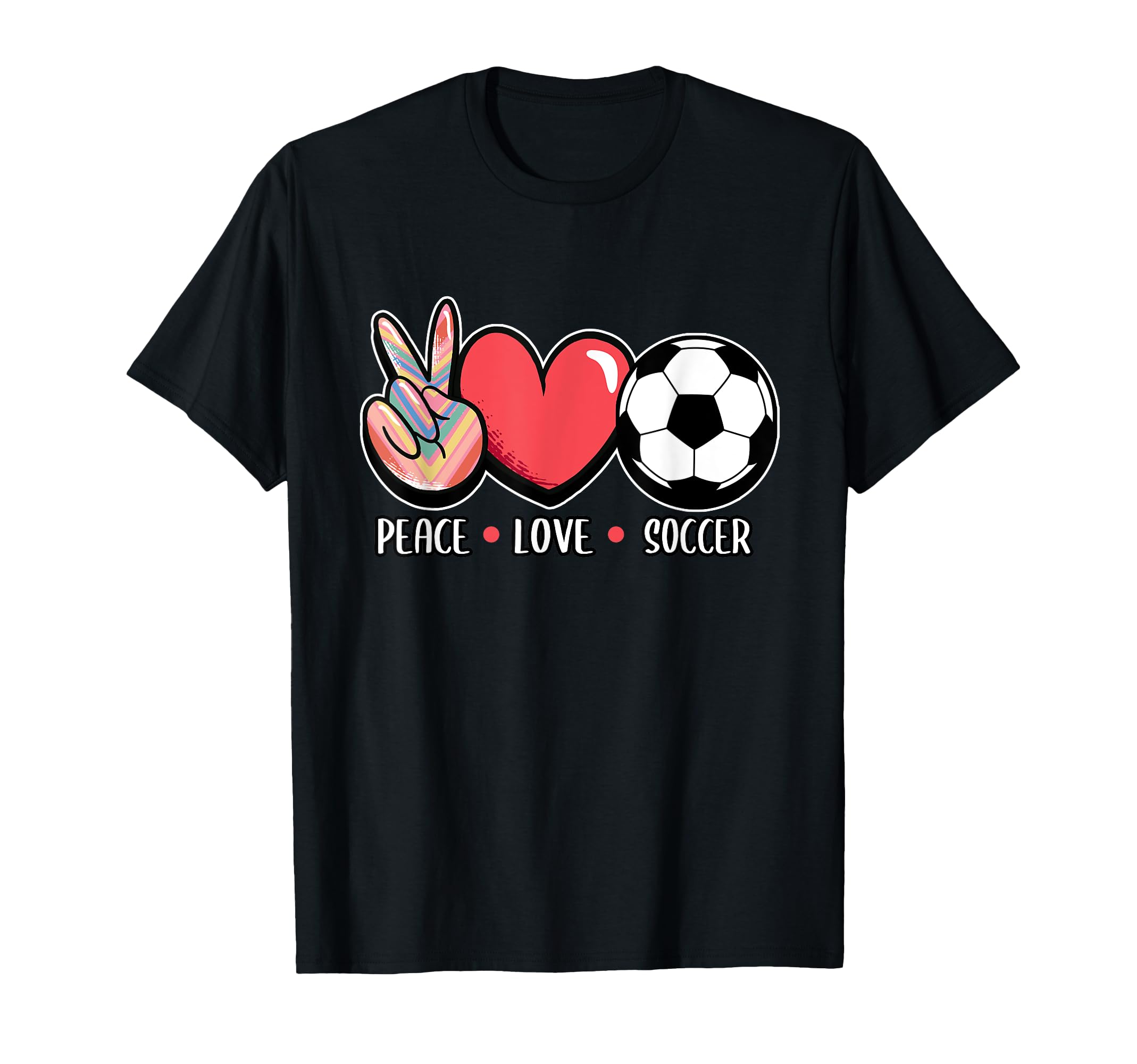 Football Peace Love Soccer Goalie T-Shirt - Fun Novelty Design Men Women - T-Shirt, Sweatshirt, Hoodie