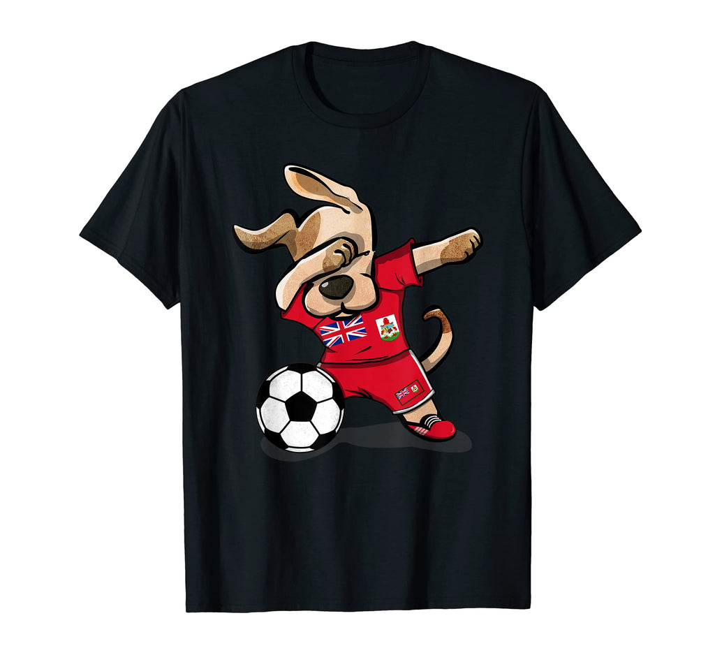 Dabbing Dog Bermuda Soccer Fans Jersey T-Shirt - Unique Graphic for Adults - T-Shirt, Sweatshirt, Hoodie