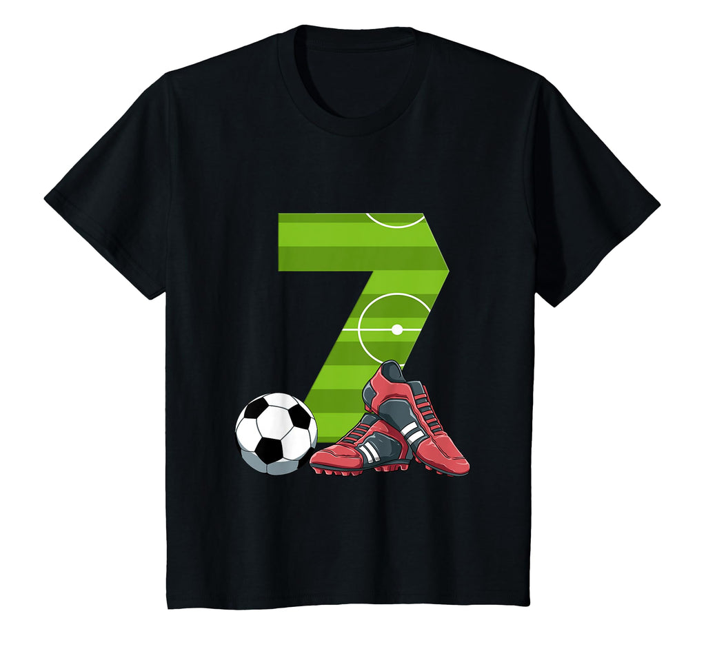 Seventh Birthday Soccer 7 Year Old T-Shirt - Aesthetic Graphic Unisex - T-Shirt, Sweatshirt, Hoodie