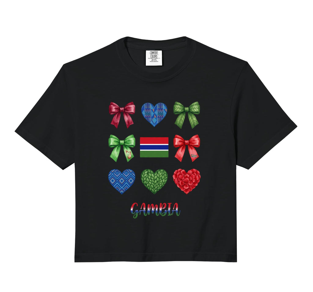 Gambia Flag Soccer Lovers Coquette Hoodie - Streetwear Style Unisex - T-Shirt, Sweatshirt, Hoodie