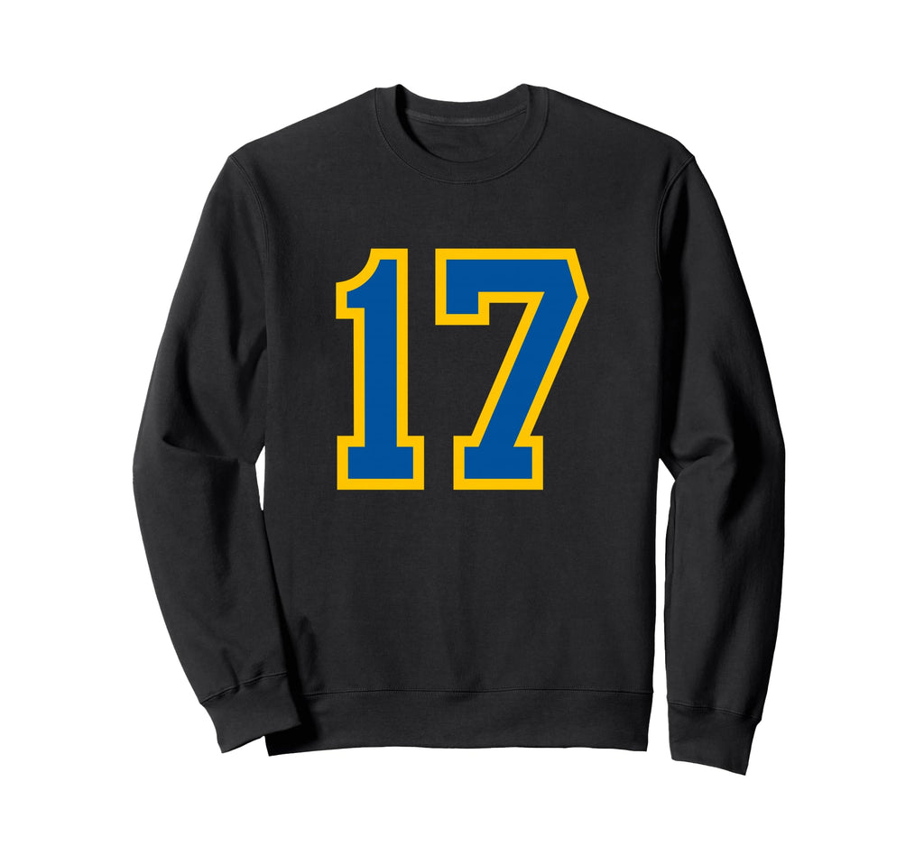 Blue Yellow Sport Team Number 17 Sweatshirt - Fun Novelty Design Men Women - T-Shirt, Sweatshirt, Hoodie