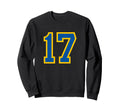 Blue Yellow Sport Team Number 17 Sweatshirt - Fun Novelty Design Men Women - T-Shirt, Sweatshirt, Hoodie