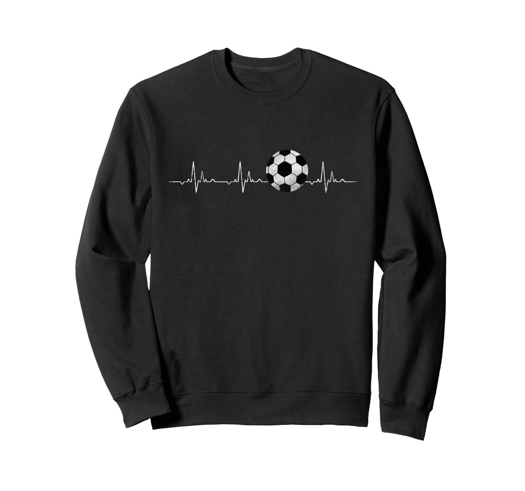Soccer Ball Heartbeat Funny Sweatshirt - Casual Everyday Wear Unisex - T-Shirt, Sweatshirt, Hoodie