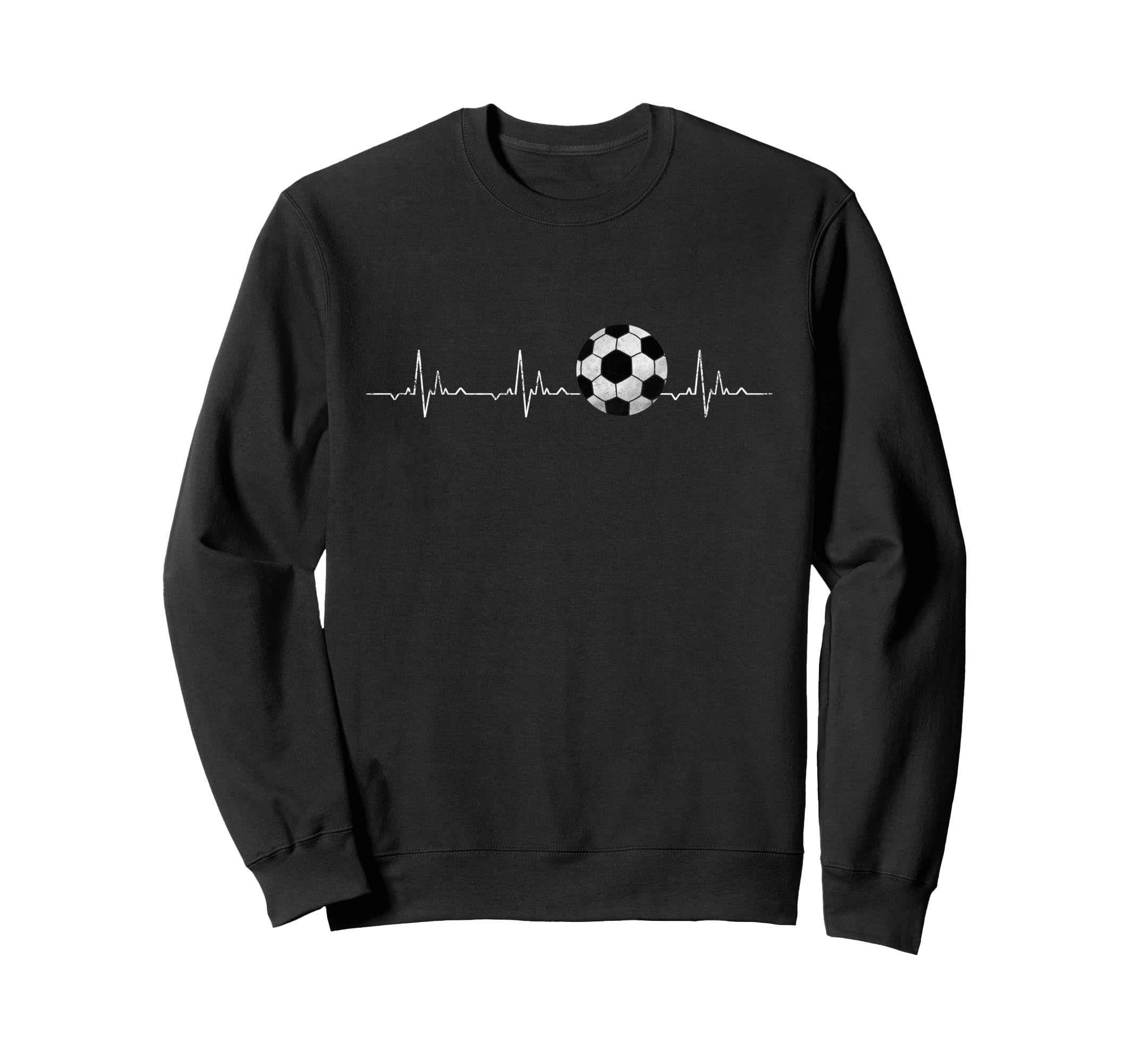 Soccer Ball Heartbeat Funny Sweatshirt - Casual Everyday Wear Unisex - T-Shirt, Sweatshirt, Hoodie