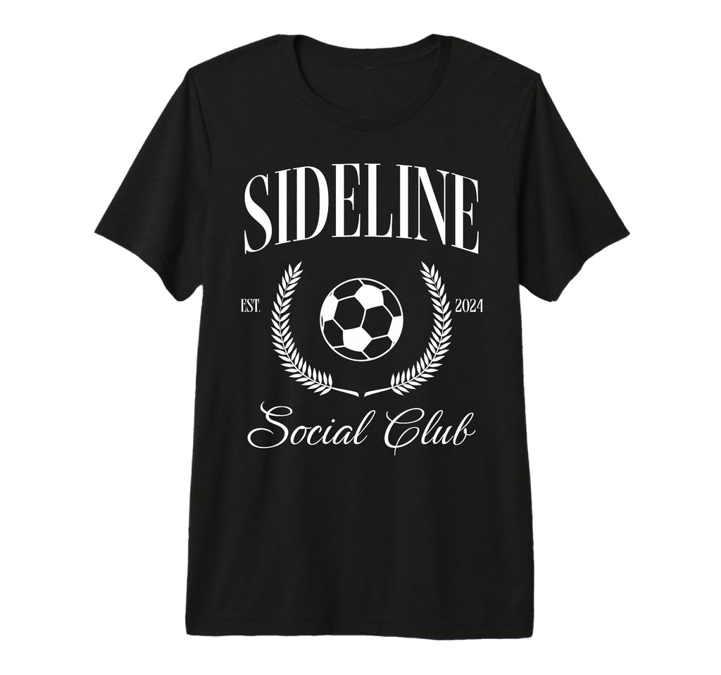 Sideline Soccer Mom Social Club Funny Tri T-Shirt - Trendy Graphic Unisex - T-Shirt, Sweatshirt, Hoodie