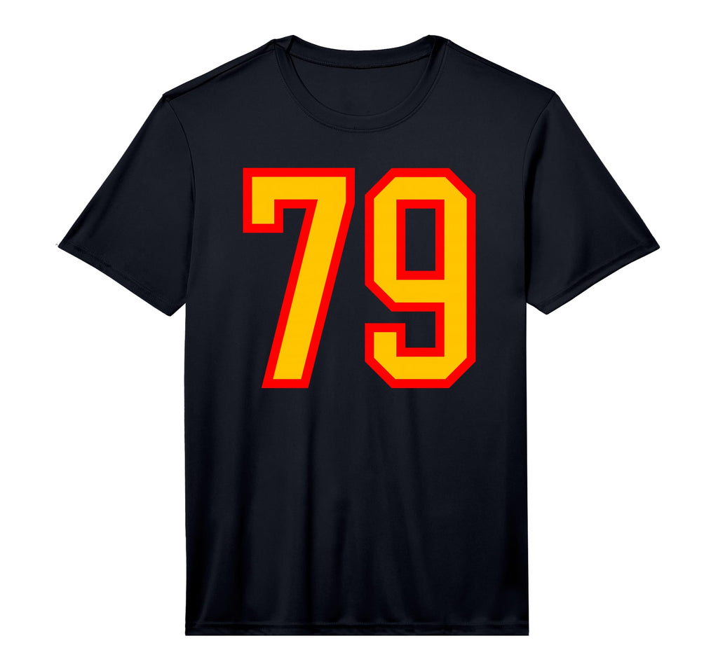 Red Yellow Sport Team Number 79 T-Shirt - Novelty Apparel Unisex - T-Shirt, Sweatshirt, Hoodie