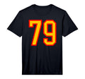 Red Yellow Sport Team Number 79 T-Shirt - Novelty Apparel Unisex - T-Shirt, Sweatshirt, Hoodie