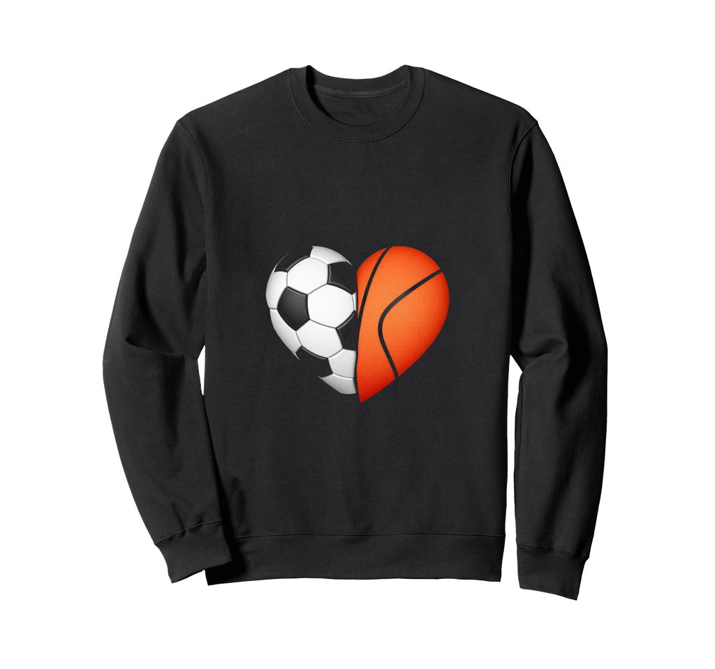 Split Heart Soccer Basketball Sweatshirt - Casual Everyday Wear for Adults - T-Shirt, Sweatshirt, Hoodie