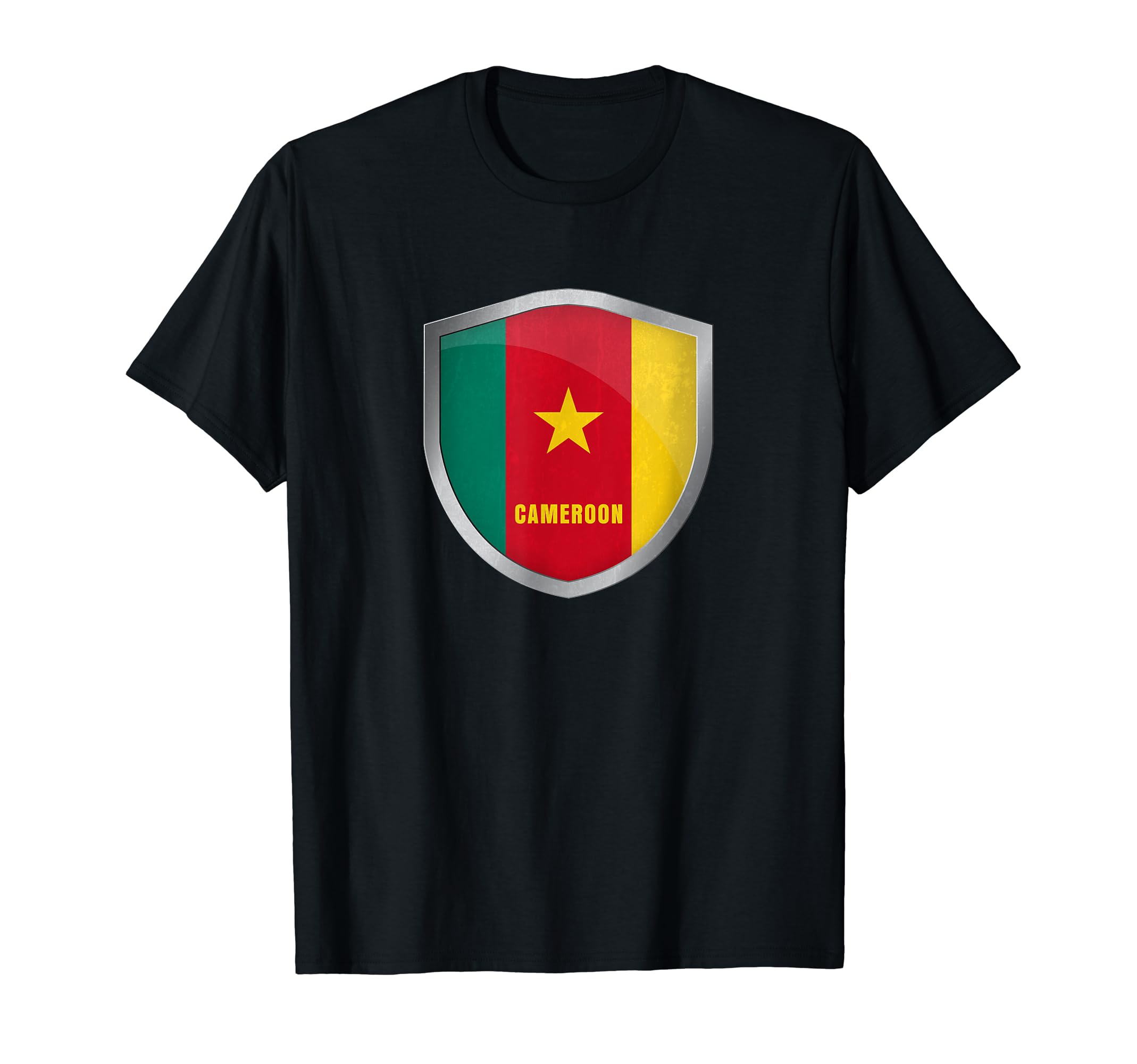 Cameroon Flag Badge Soccer Fans T-Shirt - Novelty Apparel for Adults - T-Shirt, Sweatshirt, Hoodie