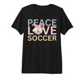 Peace Love Soccer Soccer Player Gift T-Shirt - Aesthetic Graphic Men Women - T-Shirt, Sweatshirt, Hoodie