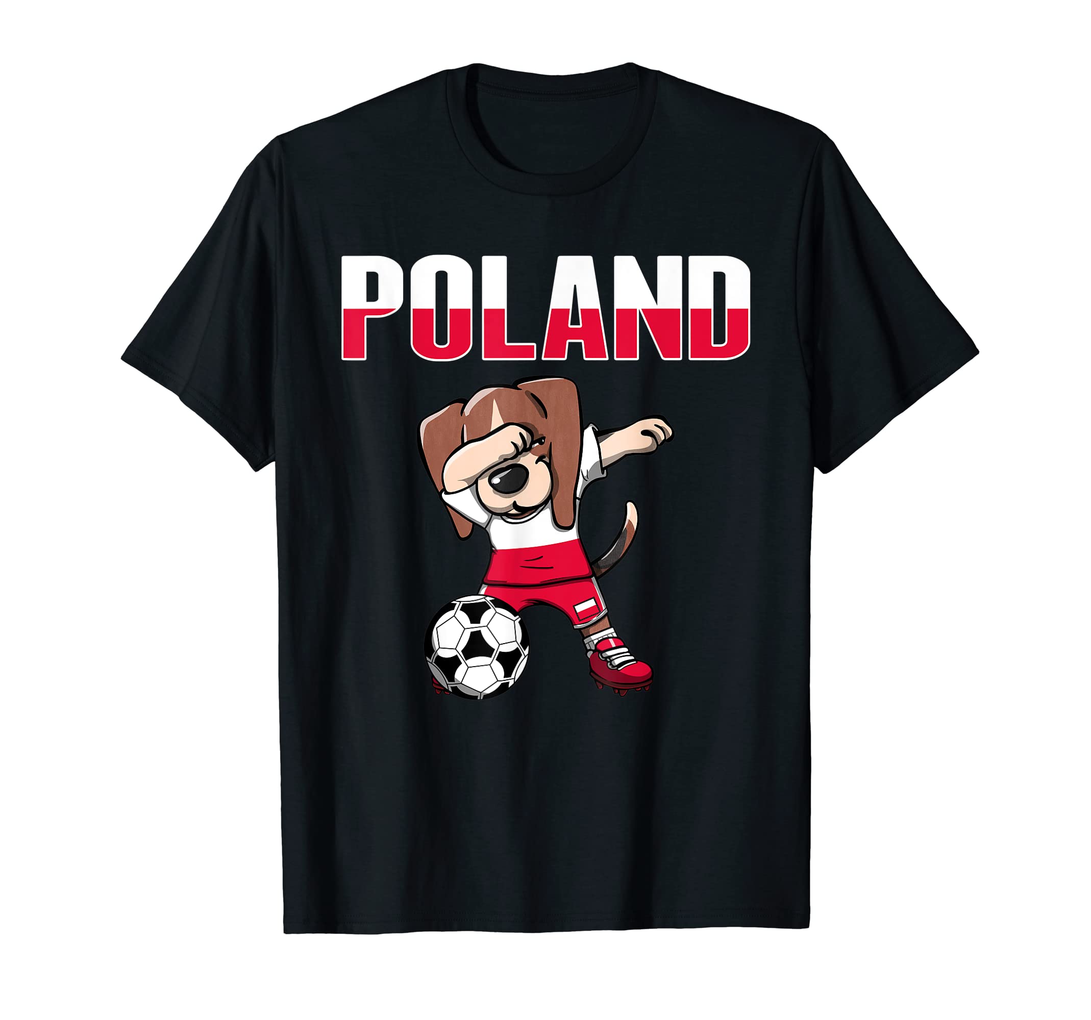 Dabbing Beagle Dog Poland Soccer Fans T-Shirt - Graphic Print Men Women - T-Shirt, Sweatshirt, Hoodie