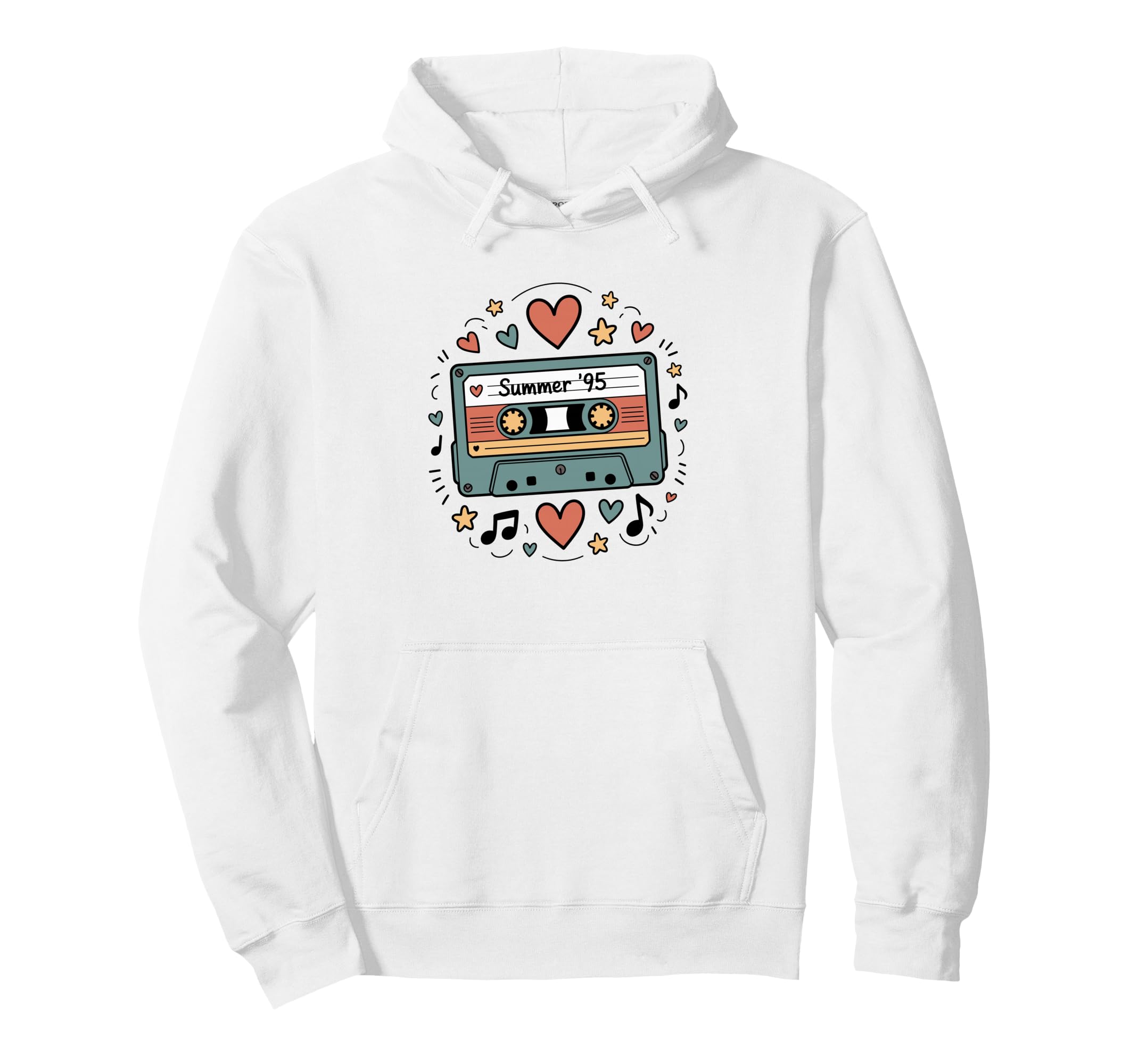 Summer 95 Cassette Tape Nostalgia Music Hoodie - Minimalist Print Unisex - T-Shirt, Sweatshirt, Hoodie