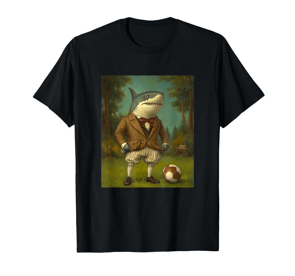 Funny Shark Playing Soccer Weird Shark T-Shirt - Unique Graphic for Adults - T-Shirt, Sweatshirt, Hoodie