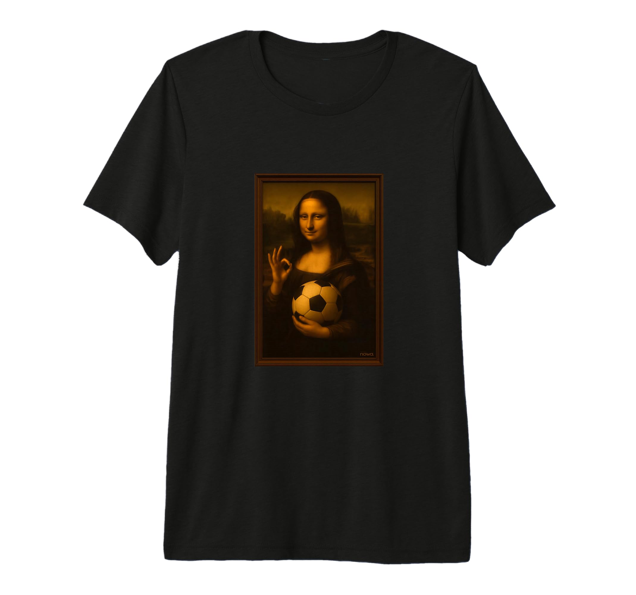 Mona Lisa Loves Soccer Tri Blend T-Shirt - Minimalist Print Men Women - T-Shirt, Sweatshirt, Hoodie