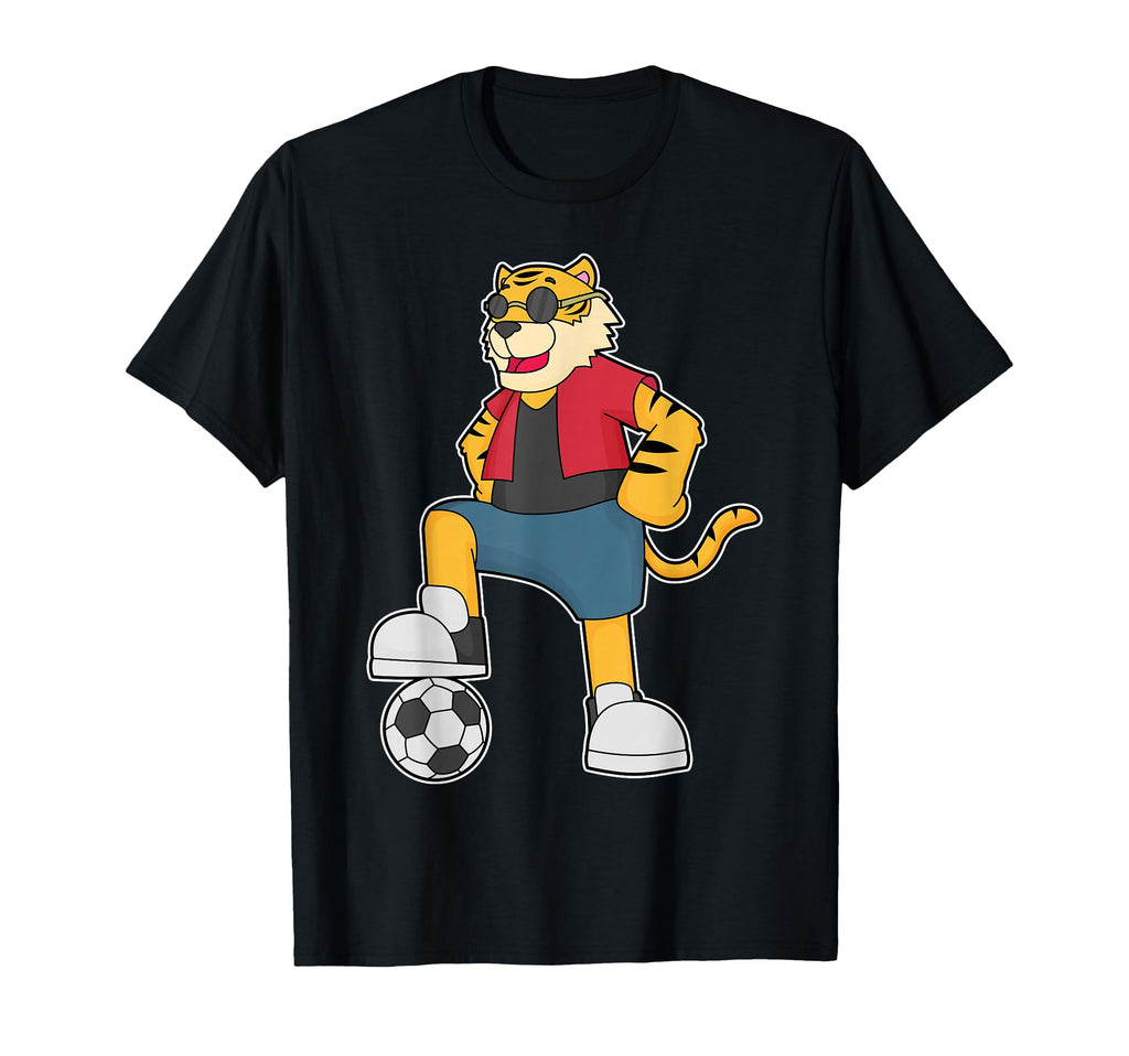 Tiger Soccer Player Soccer Sports T-Shirt - Graphic Print Men Women - T-Shirt, Sweatshirt, Hoodie