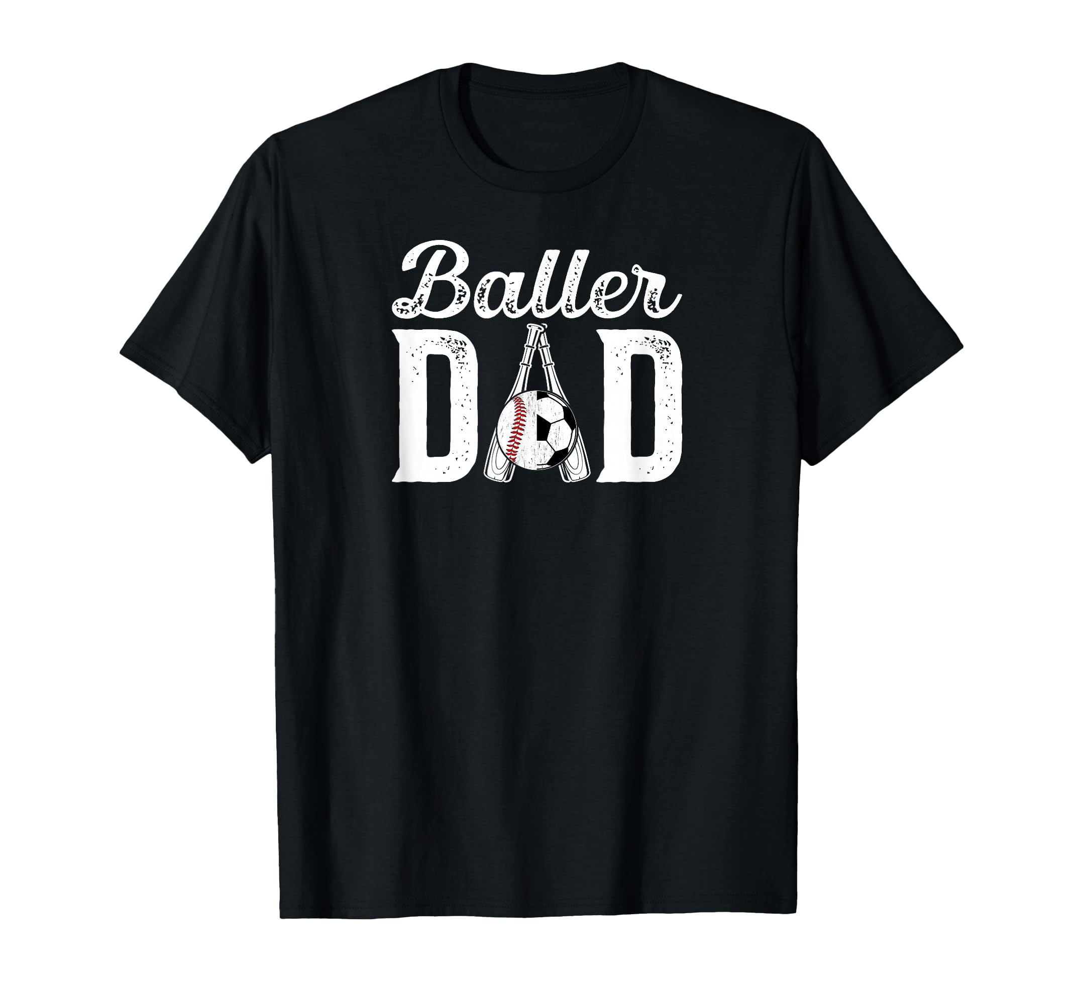 Baller Dad Proud Baseball Soccer T-Shirt - Fun Novelty Design for Adults - T-Shirt, Sweatshirt, Hoodie