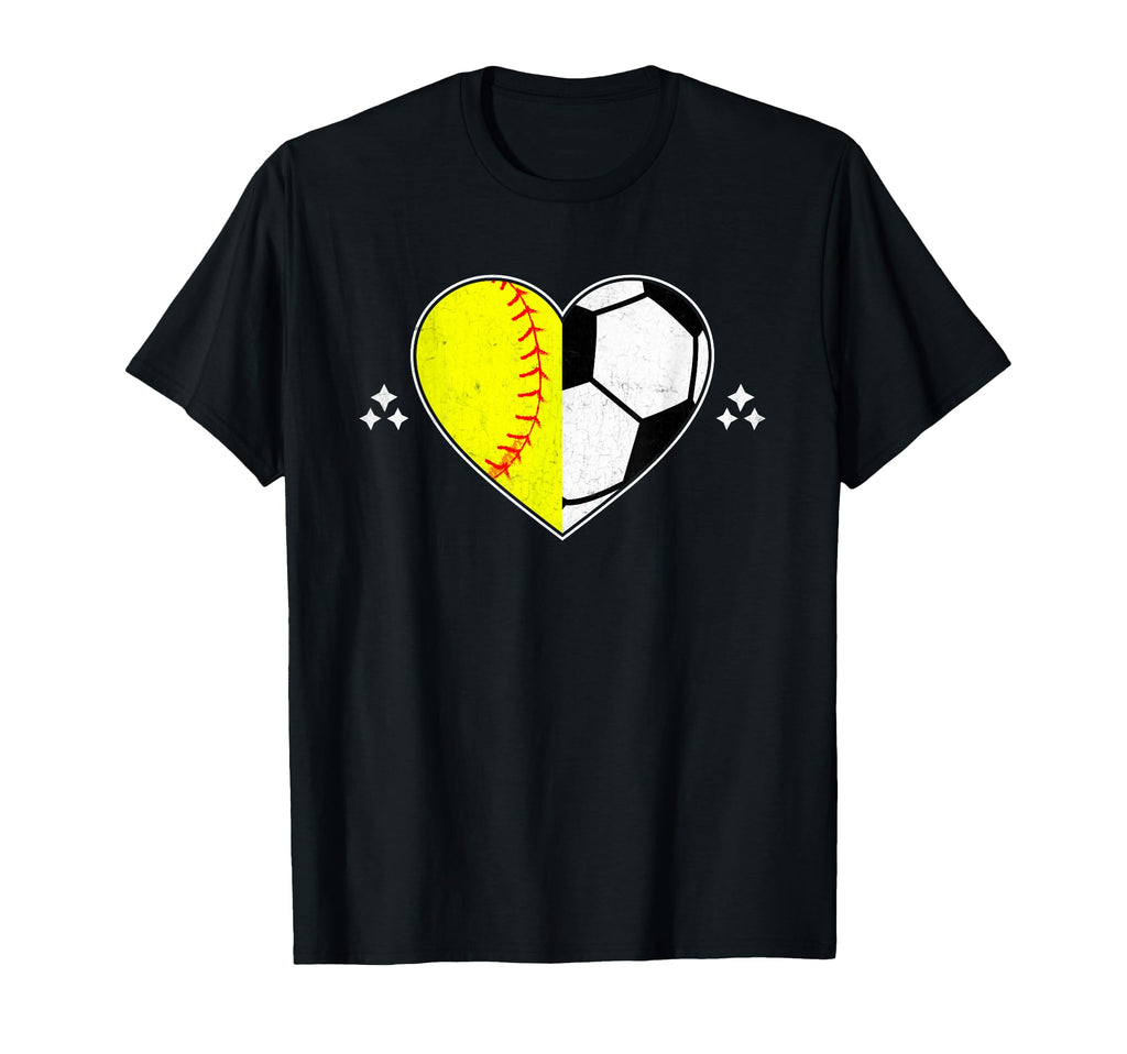 Soccer And Softball Heart Catcher T-Shirt - Unique Graphic for Adults - T-Shirt, Sweatshirt, Hoodie