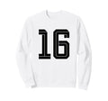 16 White Number 16 Sports Fan Sweatshirt - Minimalist Print Men Women - T-Shirt, Sweatshirt, Hoodie