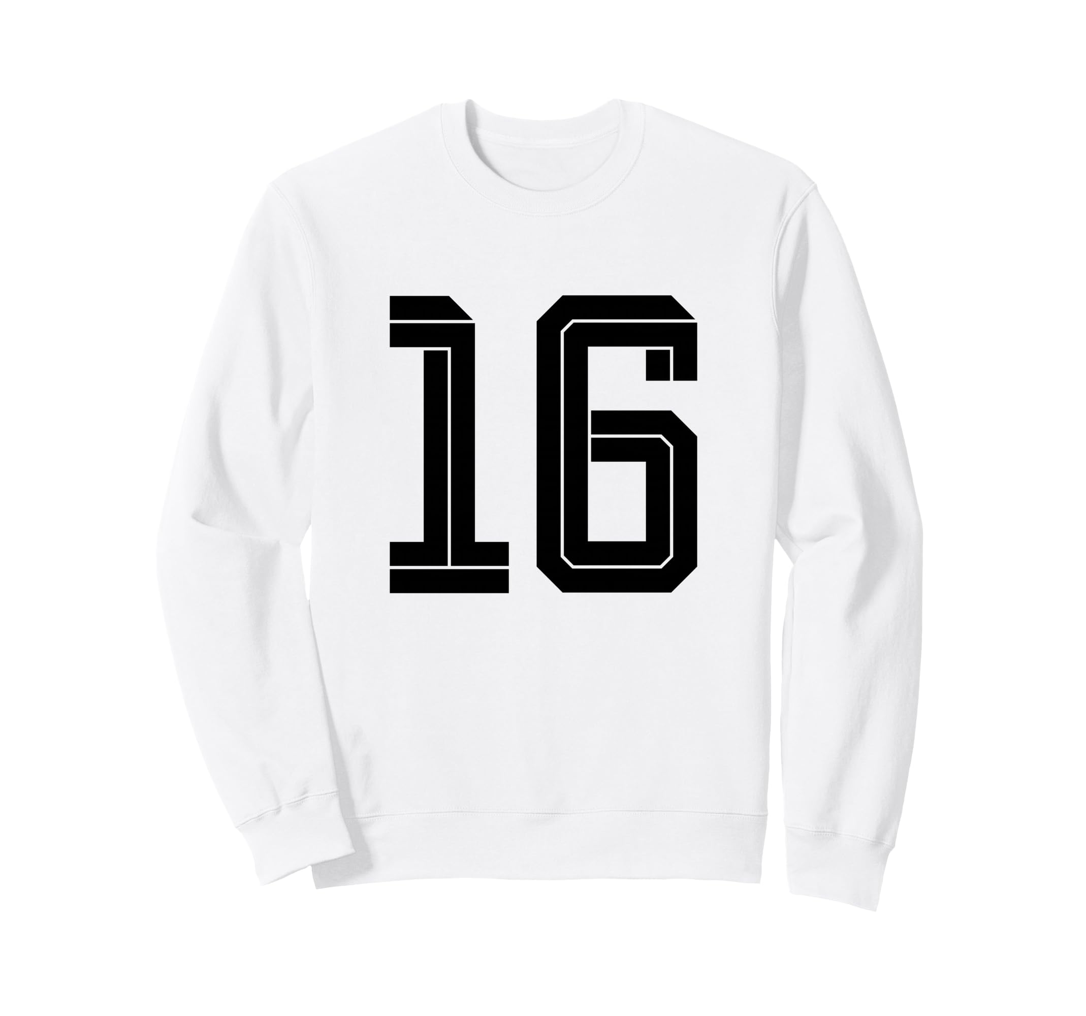16 White Number 16 Sports Fan Sweatshirt - Minimalist Print Men Women - T-Shirt, Sweatshirt, Hoodie
