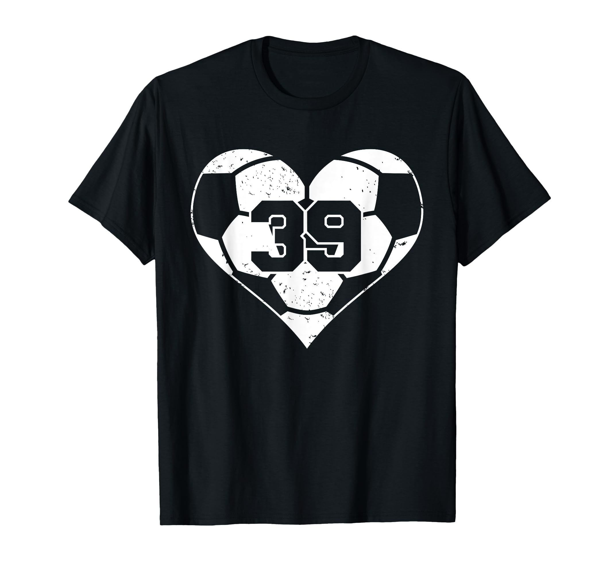 Soccer Number 39 Jersey Funny Soccer Heart T-Shirt - Unique Graphic Unisex - T-Shirt, Sweatshirt, Hoodie