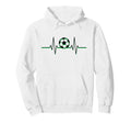 Soccer Ball Heartbeat Ekg Pulse Green Line Hoodie - Streetwear Style Unisex - T-Shirt, Sweatshirt, Hoodie