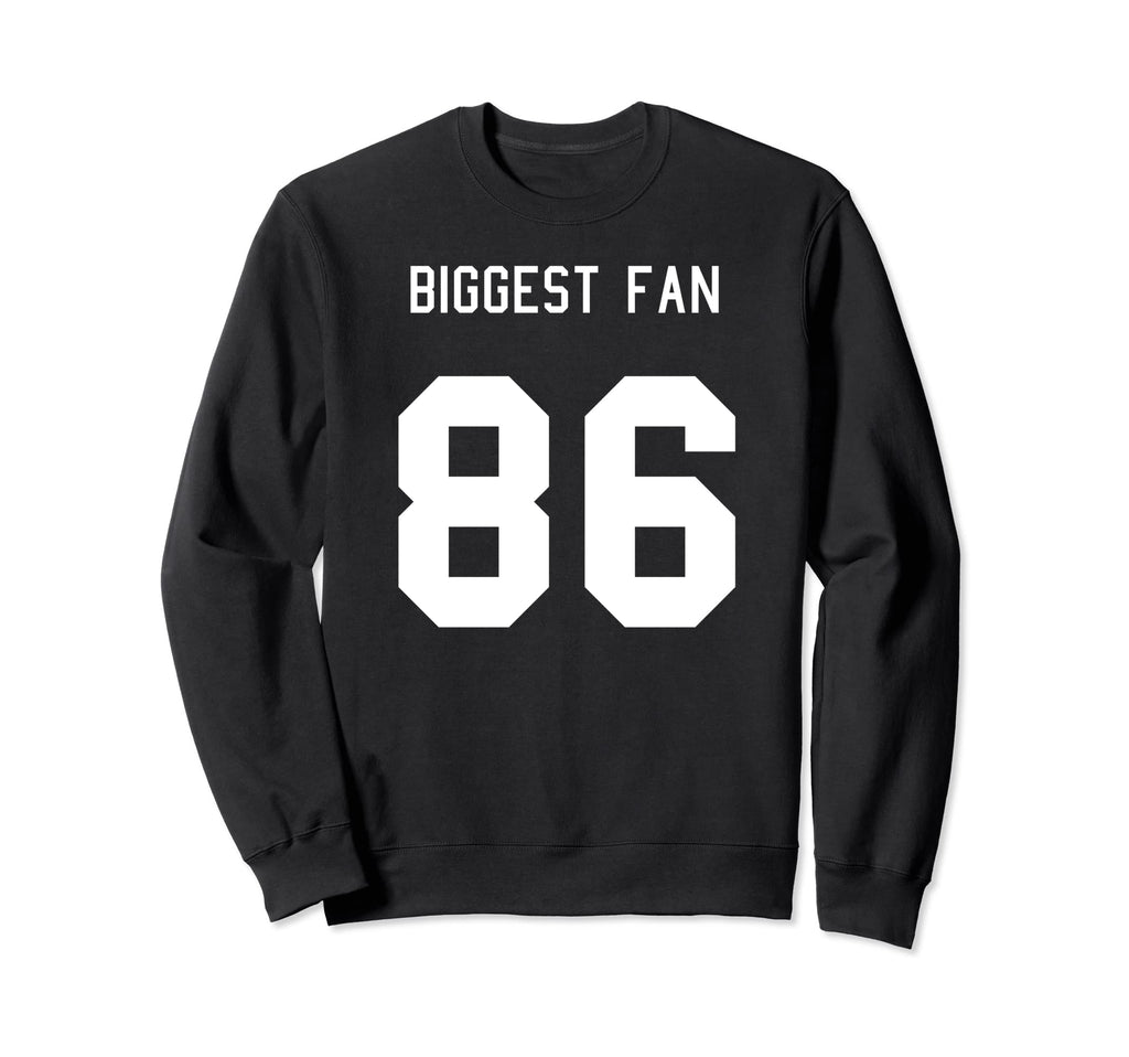 Number 86 Biggest Fan Sport Spirit Sweatshirt - Unique Graphic for Adults - T-Shirt, Sweatshirt, Hoodie