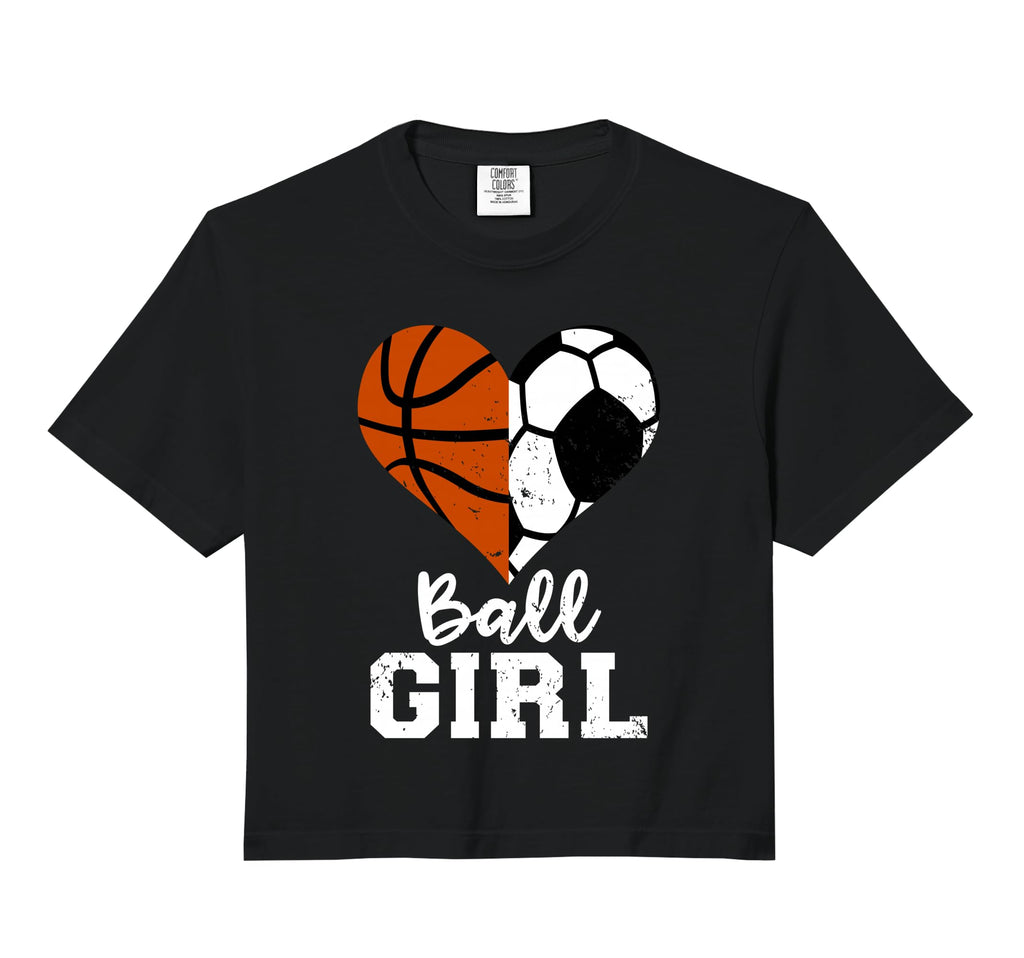 Ball Heart Funny Soccer Basketball Sweatshirt - Graphic Print Unisex - T-Shirt, Sweatshirt, Hoodie