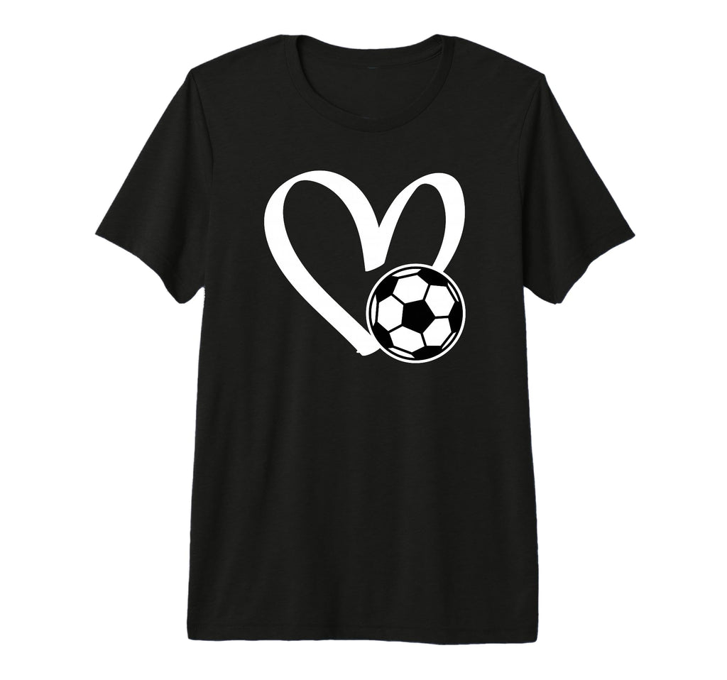 Soccer Ball Heart Tri Blend T-Shirt - Custom Art Print Unisex - T-Shirt, Sweatshirt, Hoodie