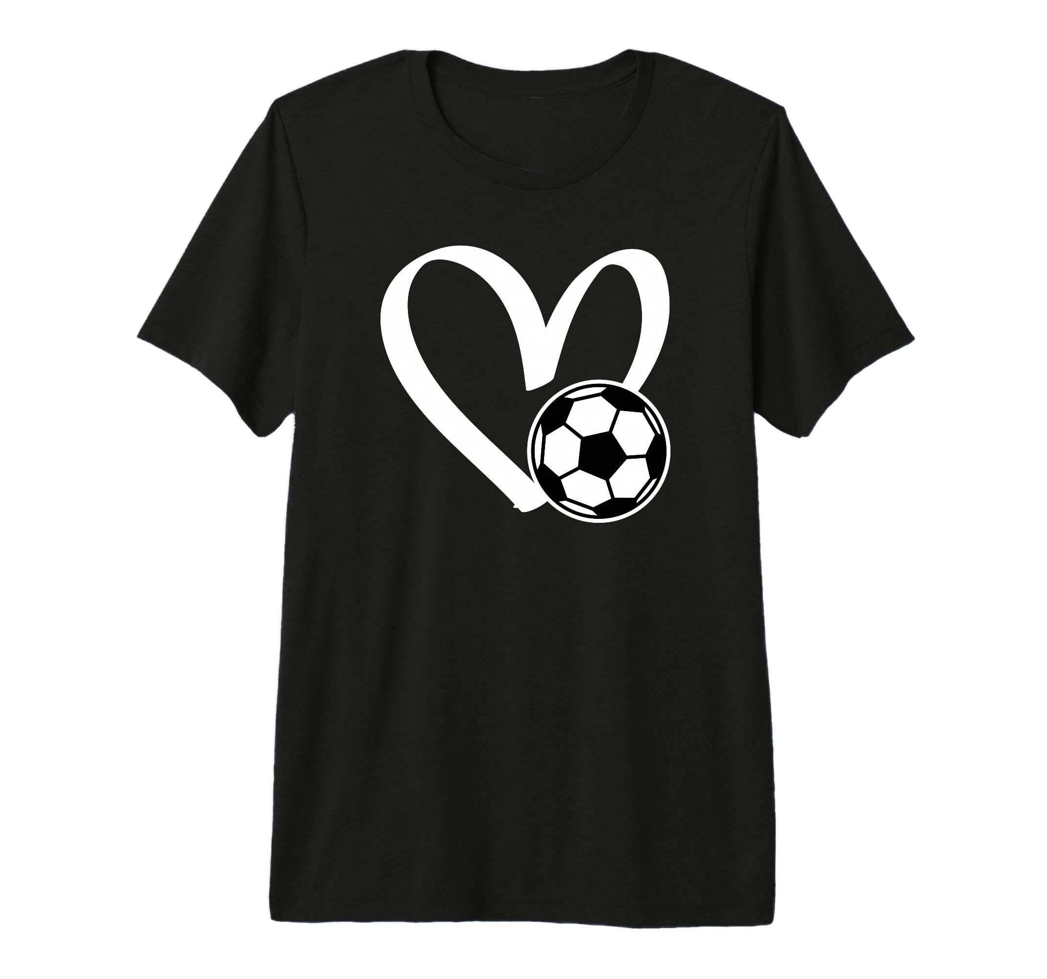 Soccer Ball Heart Tri Blend T-Shirt - Custom Art Print Unisex - T-Shirt, Sweatshirt, Hoodie