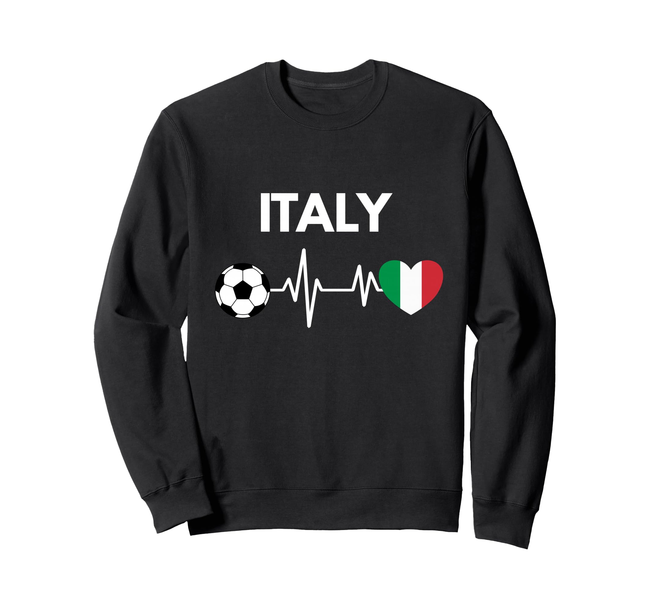 Italy Flag Heartbeat Soccer Sweatshirt - Unique Graphic Men Women - T-Shirt, Sweatshirt, Hoodie