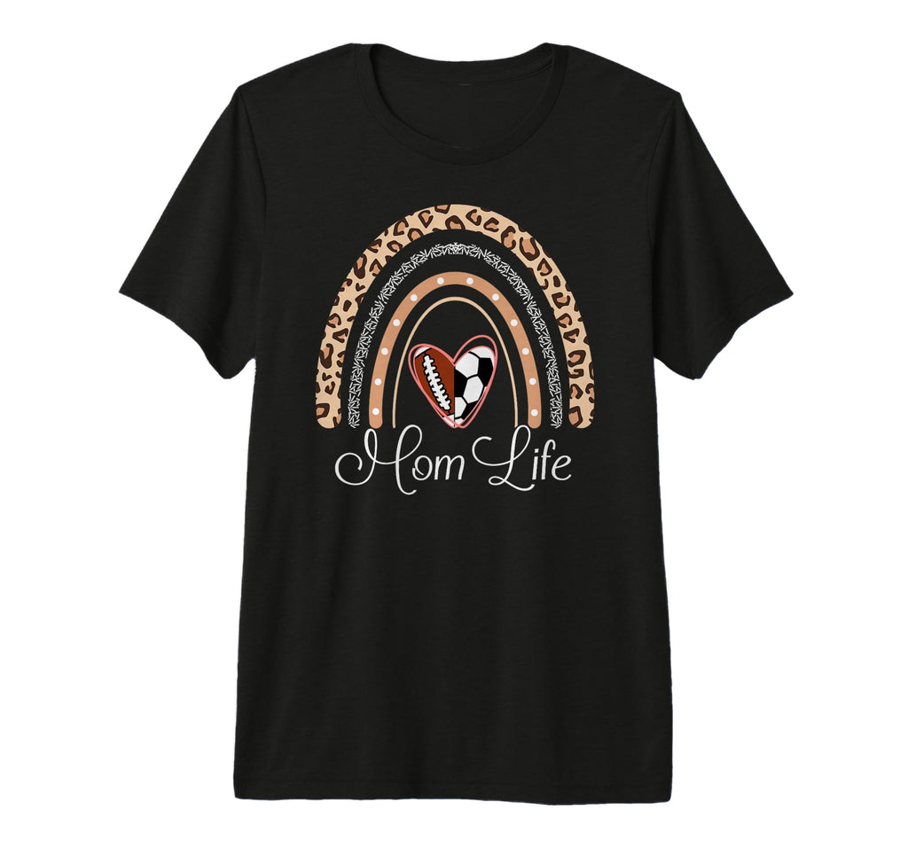 Mom Life Boho Rainbow Funny Soccer T-Shirt - Unique Graphic Men Women - T-Shirt, Sweatshirt, Hoodie