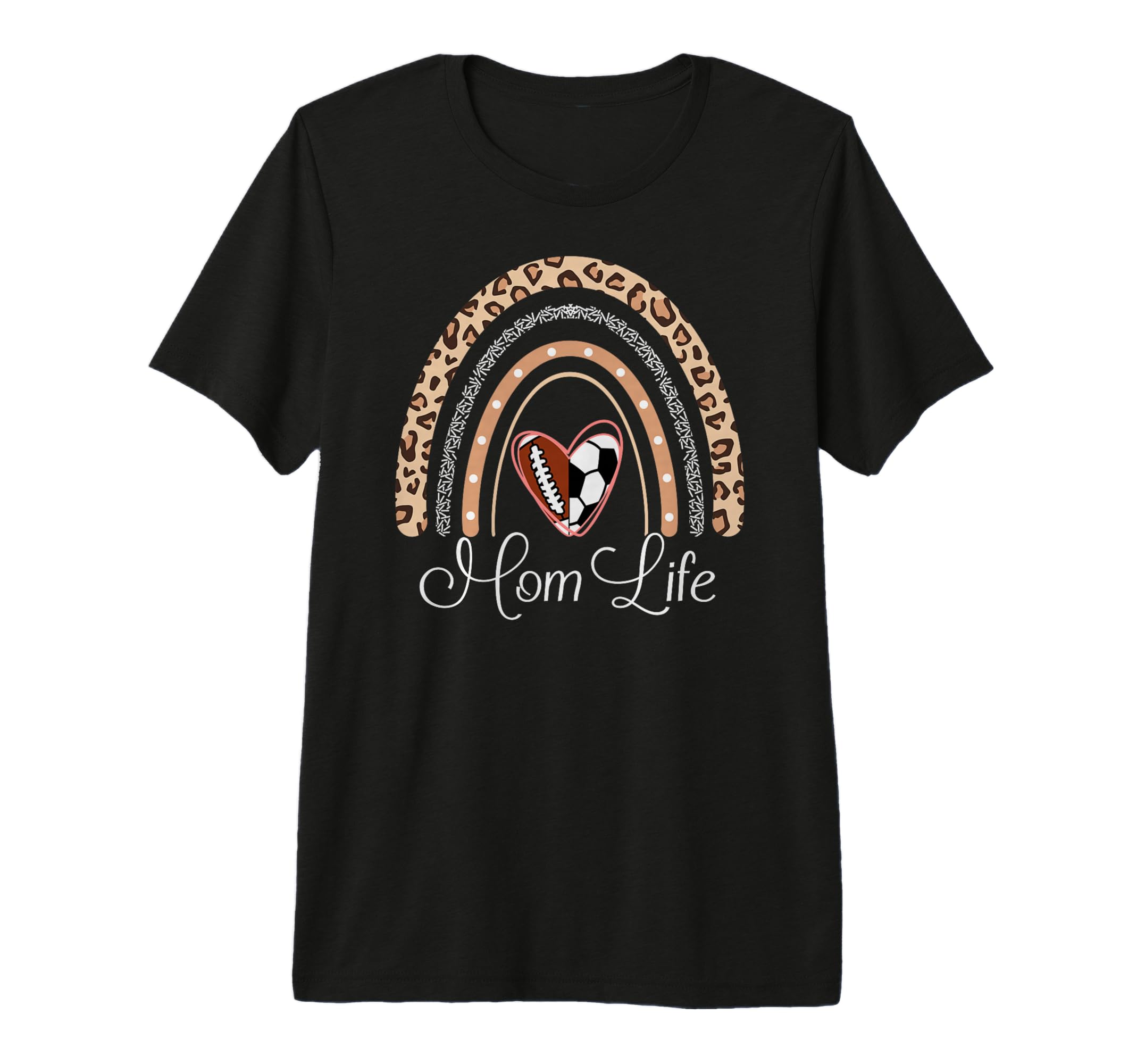 Mom Life Boho Rainbow Funny Soccer T-Shirt - Unique Graphic Men Women - T-Shirt, Sweatshirt, Hoodie