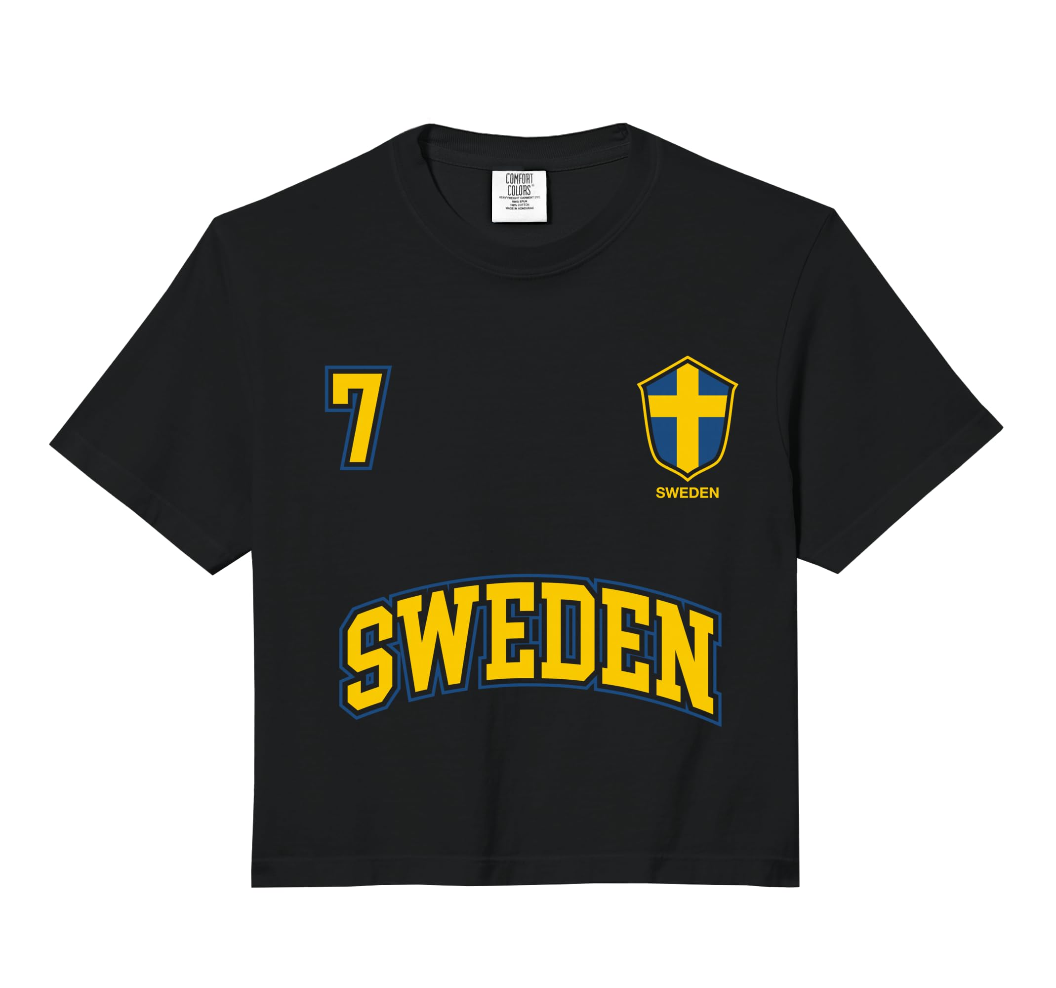 Sweden Team No 7 Sports Swedish Flag Hoodie - Custom Art Print Unisex - T-Shirt, Sweatshirt, Hoodie