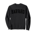 Harvard Il Distressed Black Varsity Sweatshirt - Novelty Apparel Unisex - T-Shirt, Sweatshirt, Hoodie