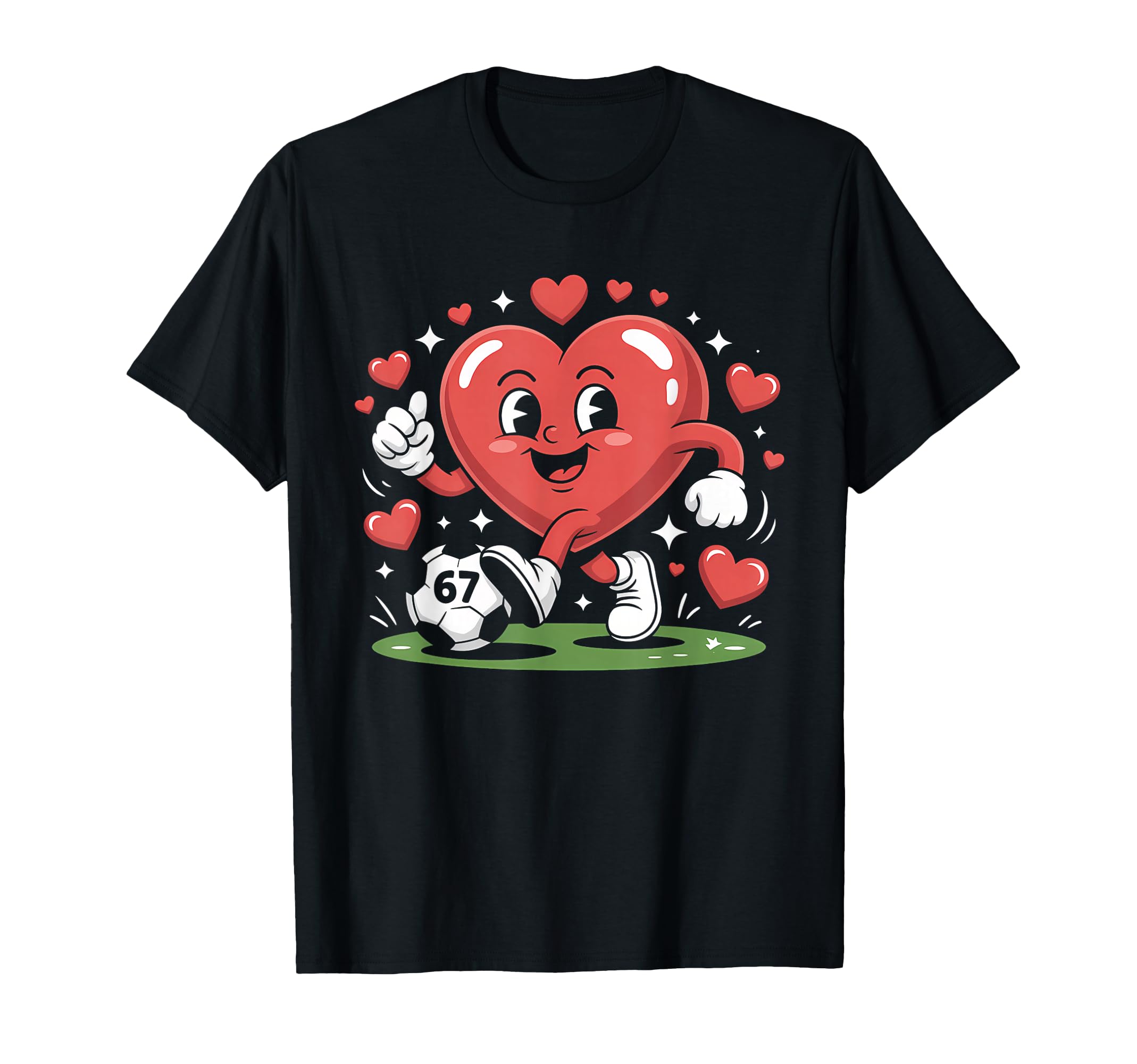 Funny Soccer Heart 67 Meme Valentines T-Shirt - Minimalist Print Unisex - T-Shirt, Sweatshirt, Hoodie