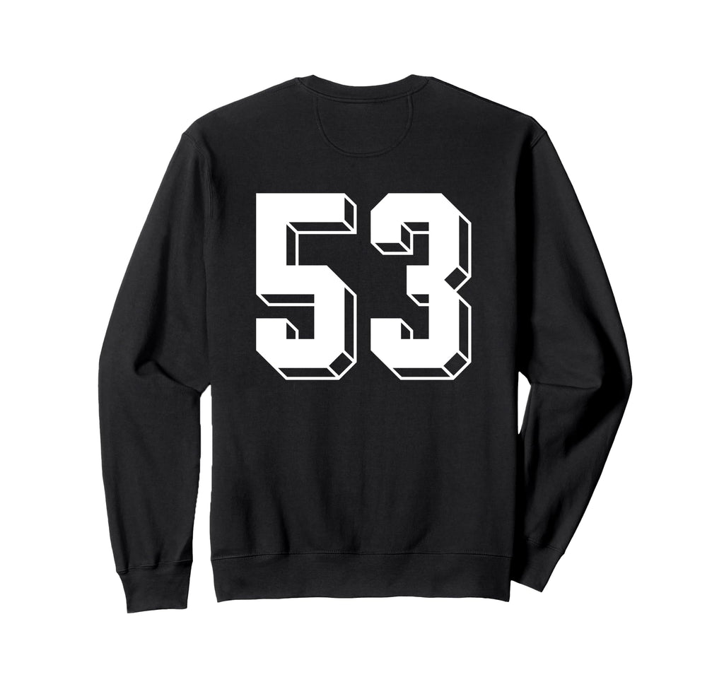 Number 53 Backside 80S 90S Team Sweatshirt - Fun Novelty Design Unisex - T-Shirt, Sweatshirt, Hoodie